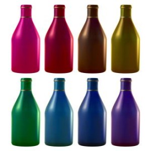 colored wine bottles